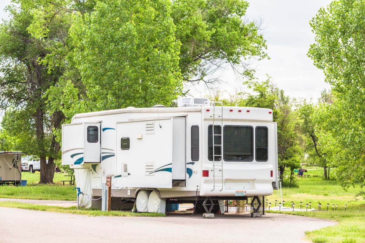 Summer camping at Cherry Creek State Park, Colorado.